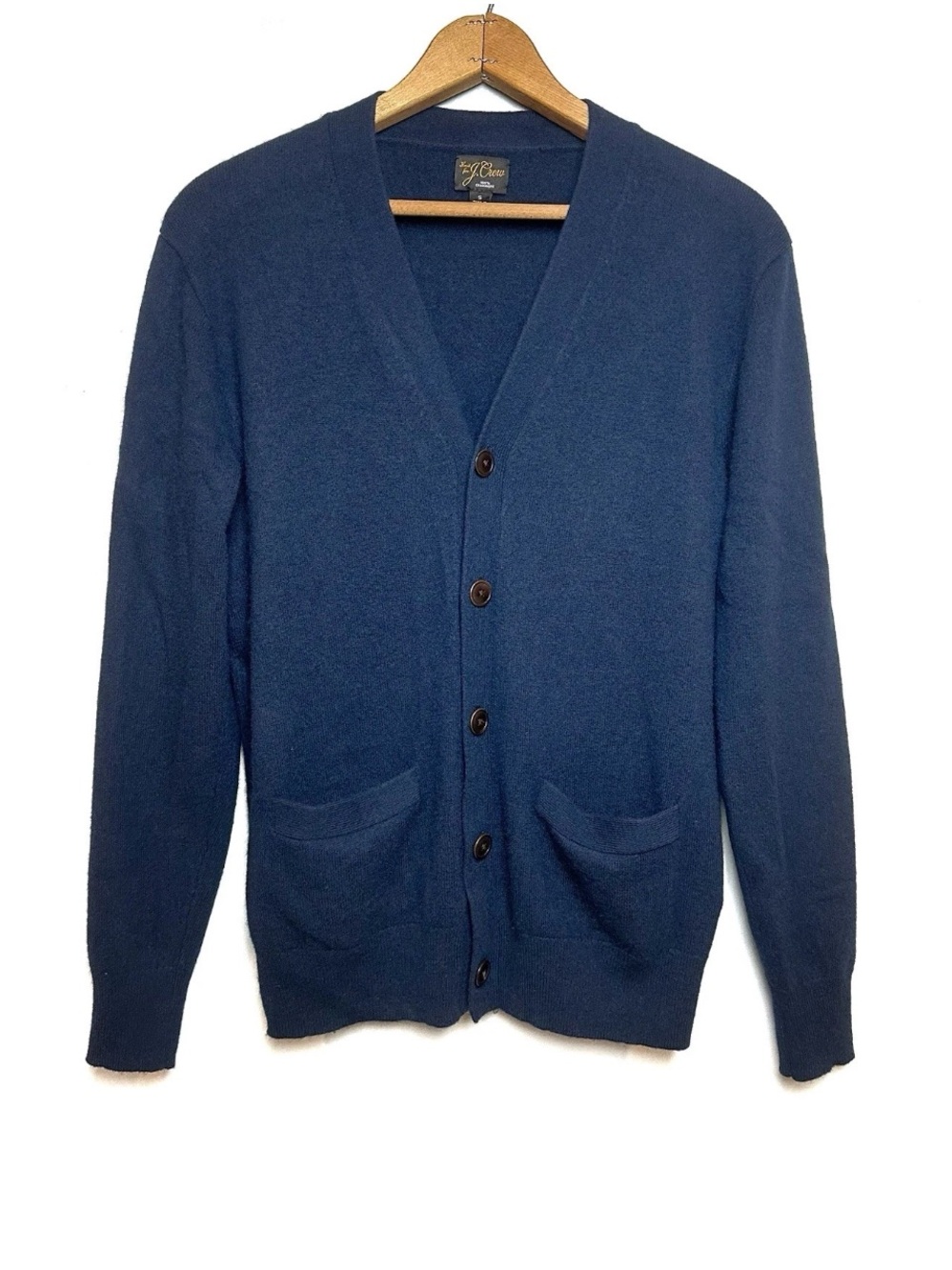 J. Crew Men's Size S 100% Cashmere Cardigan Sweater Dark Blue Academia